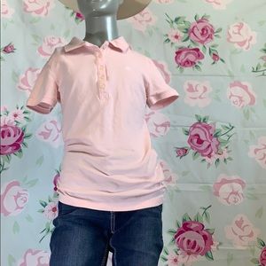 Pink button up polo